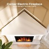 ZAFRO Corner Electric Fireplace with Mantel, TV Stand Electric Fireplace Heater , Bedroom, White - 4 of 4