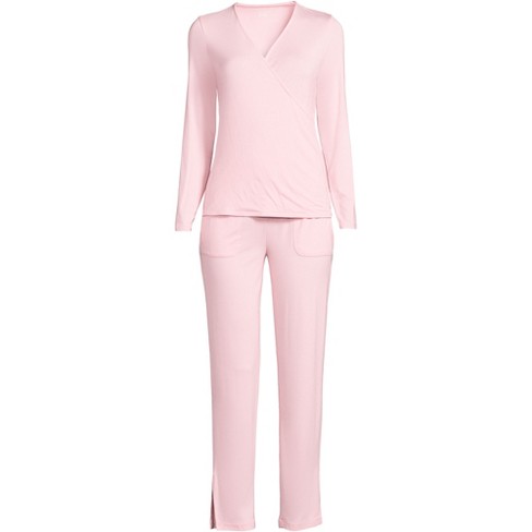 Women's Beautifully Soft Long Sleeve Notch Collar Top And Pants Pajama Set  - Stars Above™ Rose Pink 1x : Target