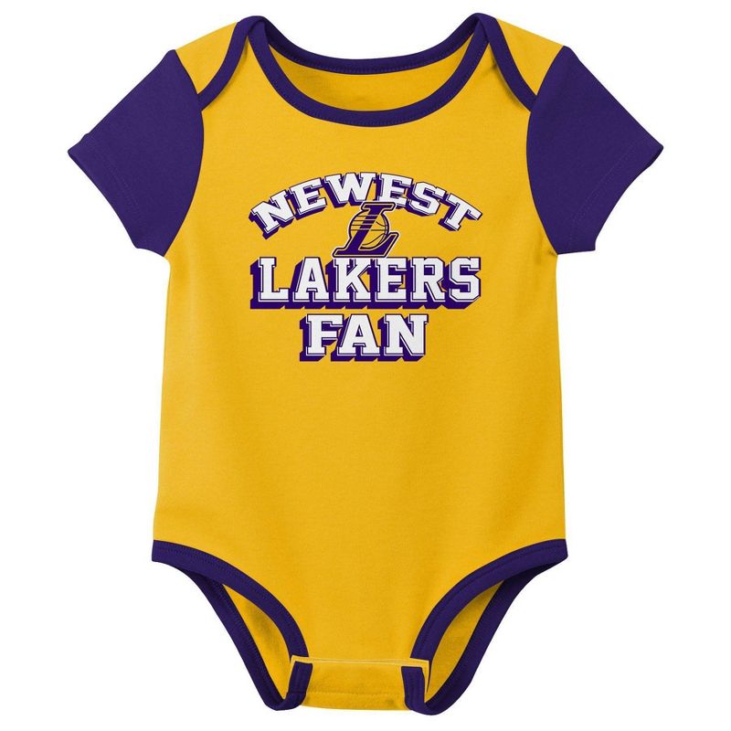 NBA Los Angeles Lakers Infant Boys&#39; 3pk Bodysuit Set, 2 of 5