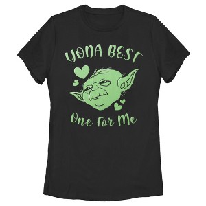 Women's Star Wars Valentine's Day Yoda Best One for Me T-Shirt - 1 of 4