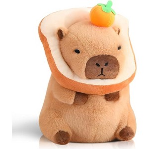 TITQWOP 12'' Cute Capybara Plush Kawaii Soft Capybara Plush Doll Pillow with Bread Capybara Stuffed Aniamls Toys for Kids Adults Birthdays Gift - 1 of 4