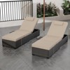 Outdoor Chaise Lounge Chairs Set of 2 with 5-Position Adjustable Backrest and Cushions for Patio Beach Deck Backyard - 2 of 4