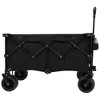 CAVINAS Folding Heavy Duty Wagon Cart with Adjustable Handle & Cup Holders,Shopping Cart with Quiet Wheels,Wagon for Camping,Shopping - 2 of 4