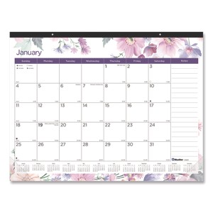 Passion Monthly Deskpad Calendar, Passion Floral Artwork, 22 x 17, Multicolor Sheets, Black Binding, 12-Month (Jan-Dec): 2026 - 1 of 4