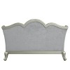 66" Qunsia Sofa Light Gray Linen & Champagne Finish - Acme Furniture: Leather Upholstery, Wood Frame, No Assembly Required - 3 of 4