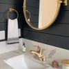 WOWOW 4 in. Centerset Single-Handle Low Arc Bathroom Faucet with Drain Kit Included in Brushed Nickel - 3 of 4