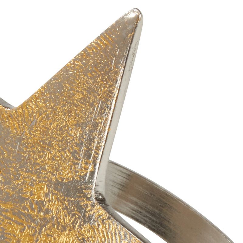 Saro Lifestyle Gold Texture Star Napkin Ring, Gold (Set of 4), 5 of 6