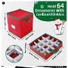2 Pack Christmas Ornament Storage Box with 128 Compartments,Foldable Organizer with Adjustable Dividers&Zippered Lid,Holiday Ornaments,Baubles Decor - 2 of 4