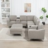Aortzio Corduroy 95.7"W Section Sofa Combination,7 Seats,With Ottoman,Can Be Combined At Will - 3 of 4