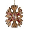 Northlight Faux Wood and Plaid 3-D Starburst Snowflake Christmas Ornament - 7" - Brown and Red - 4 of 4