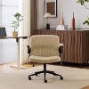 VINGLI Criss Cross Chair with Adjustable Flip-Up Arms,Cross Legged Chair with Wheels, Extra Wide Office Chair,Ivory White - 4 of 4