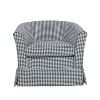 TOAOTBNBO 360° Swivel Accent Chair with Houndstooth Patterns, Premium Material Arm Chair with Soft Cushion Barrel Chair for Living Room, White - 2 of 4