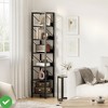 L-Shape 6 Tier Narrow Bookshelf Tall Skinny Bookcase Storage Rack Rustic Corner Shelf Metal Frame Small Freestanding Bookshelves - 3 of 4