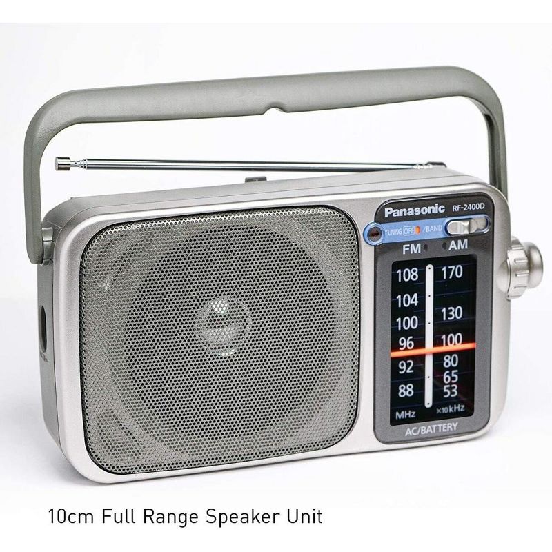 Panasonic Portable AM / FM Radio, Battery Operated Analog Radio, AC Powered, Silver, 4 of 6