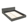 PAGED Queen Size Bed Upholstered Platform Bed Frame with Pleated Design Headboard, Easy Assembly, Noise Free - 4 of 4