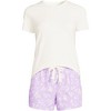 Lands' End Women's Knit Pajama Short Set Short Sleeve T-Shirt and Shorts - 3 of 3