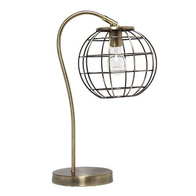 Metal Arched Cage Table Lamp Antique Brass - Lalia Home