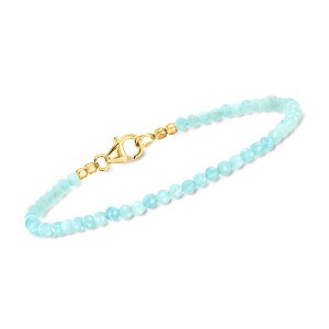 Ross-Simons Amazonite Bead Bracelet in 18kt Gold Over Sterling Size 8 - 1 of 4