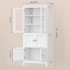 Dcolora Tall Bathroom Storage Cabinet with 6 Doors and Adjustable Shlef - 3 of 4