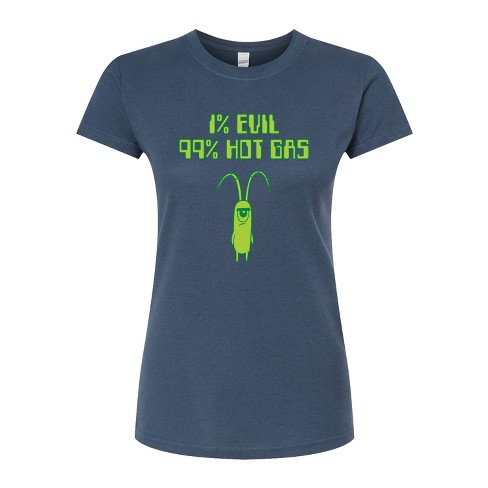 Women's - SpongeBob SquarePants - Plankton One Percent Evil Juniors Fitted Graphic T-Shirt - image 1 of 4