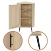 BAOURE Rattan Door Corner Cabinet, Natural Freestanding Corner Storage Shelf with Adjustable Shelves for Living Room, Kitchen, Bathroom - 2 of 4