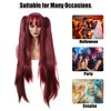 Unique Bargains Women's Wigs 33" Pink with Wig Cap Long Hair - 2 of 4