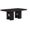 HomeRoots 70" Black Faux Marble and Wood Double Pedestal Base Dining Table - 4 of 4
