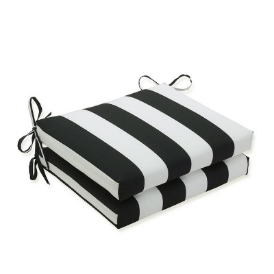 Cabana Stripe 2pc Squared Corners Outdoor Seat Cushions - Pillow Perfect