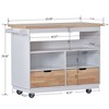 NicBex 46Inch Rolling Kitchen Island with 2 Drawers,Spice Rack and 3 Open Compartments - 3 of 3