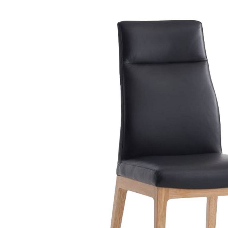 19&#34; Raquan Dining Chair Black Leather and Walnut Finish - Acme Furniture, 3 of 11