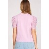 Women's Crochet Sleeve Top - SHE + SKY - 2 of 3