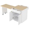 YOOCOZZ Kitchen Island with Extendable Dining Table, Seats 4-6, Power Outlet, Double-Side Storage, 2 Drawers + 2 Open Shelves - 3 of 4