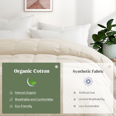 EcoDream Full/Queen Off-White Organic Cotton Down Comforter