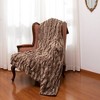 Cheer Collection Luxuriously Soft Faux Fur Throw Blanket - Marble Chocolate - image 2 of 4