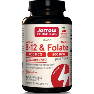 Jarrow Formulas, Inc. Vegan Methyl B-12 & Methyl Folate Ultra Strength - Cherry 60 Chwbls - 1 of 2