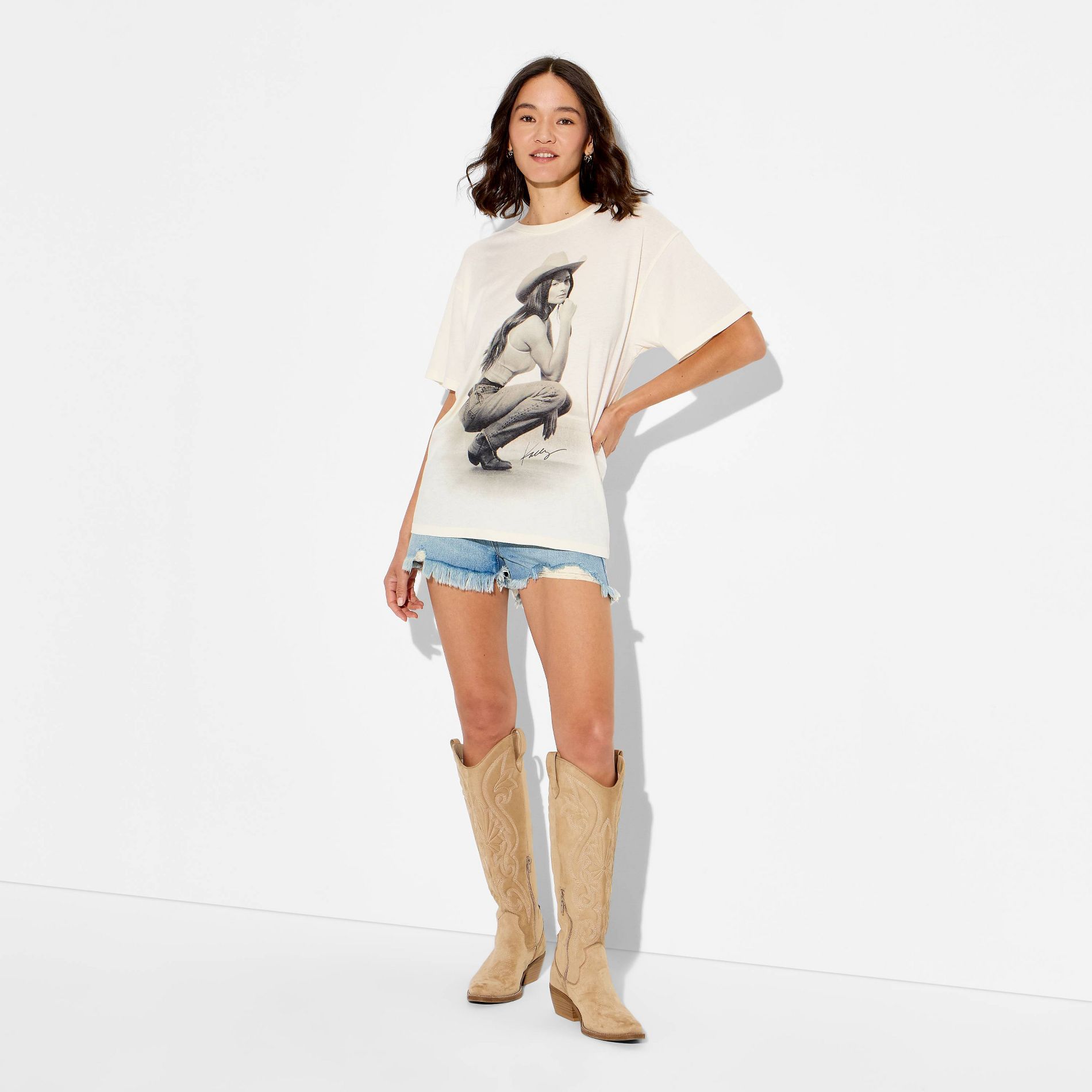 Women's Kacey Musgraves Album Short Sleeve Graphic T-Shirt - Cream