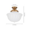 Rennnsan Trisvelle 14"W 1-Light Mushroom Milk Glass Classic Dimmable Flush Mount in Gold - 3 of 4