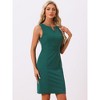INSPIRE CHIC Women's V Neck Office Sleeveless Bodycon Midi Pencil Dress - 2 of 4