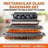 SereneLife Rectangular Glass Food Storage Set - 4 Sets of High Borosilicate with Lid, Heat-Resistant, Gray - 3 of 4