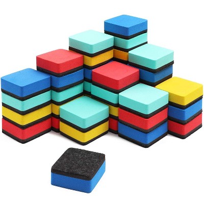 Bright Creations 40-Pack Felt & Foam Whiteboard Dry Erase Classroom Erasers, 4 Colors,  2 x 2 In