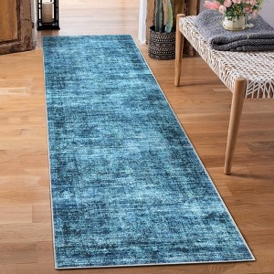 Soft Vintage Distressed Low Pile Washable Large Indoor Area Rug for Living Room Bedroom Dining Room - 1 of 4