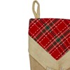 Northlight 20.5" Beige and Red Plaid V-Cuff Christmas Stocking - 3 of 4