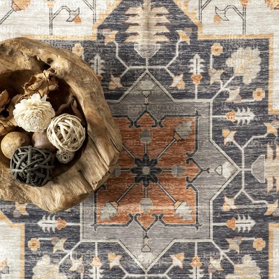 Transitional Easy-Care Beige Cotton Blend 8' x 10' Area Rug