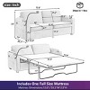 Sleeper Loveseat with Full-Size Mattress, Sofa with USB Ports and Cup Holders, Steel Frame Sofa Bed with Corduroy Cushion-Coolbibila - 4 of 4
