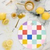 Emanuela Carratoni Checkered Rainbow Cutting Board - Round - image 2 of 3