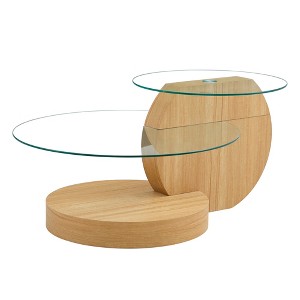 Dexmalle Modern and Practical Double-Deck Round Table - 1 of 4