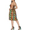LA LEELA Women's House Daily Routine Evening Wear Boho Smocked Mini Flowy Casual Backless Dress Tube Top Strapless for Women One Size Red, Floral - 2 of 4