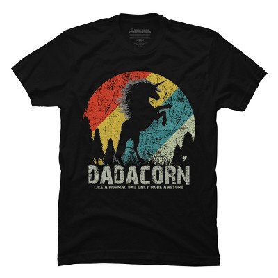 Men's Design By Humans Dadacorn Like A Normal Dad, More Awesome By shirtpublic T-Shirt