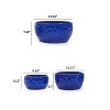 Gulches 26 Qt Medium Antique Blue Indoor Ceramic Hand-Glazed Dimpled Planter with Drainage Hole Outdoor Use (15 in L x 15 in W x 7 in H) 3-Pack - 3 of 4