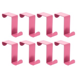 Unique Bargains Stainless Steel Reversible Uasge S-Shaped Over Door Double Hooks 8 Pcs - 1 of 4